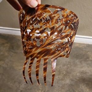 Large Plastic Tortoise Shell Spanish Mantilla Style Hair Comb Hair Ornament